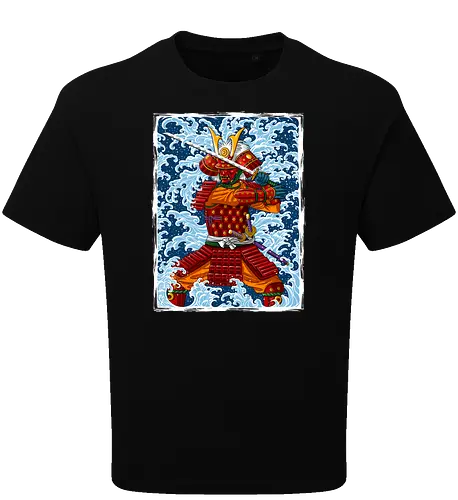 Samurai battling under the Tsunami