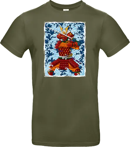 Samurai battling under the Tsunami