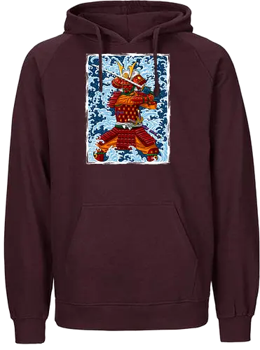Samurai battling under the Tsunami - samurai, tsunami, japan, battle - Fairtrade Hoodie