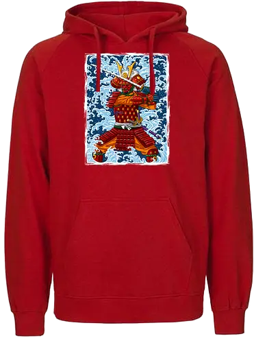 Samurai battling under the Tsunami - samurai, tsunami, japan, battle - Fairtrade Hoodie