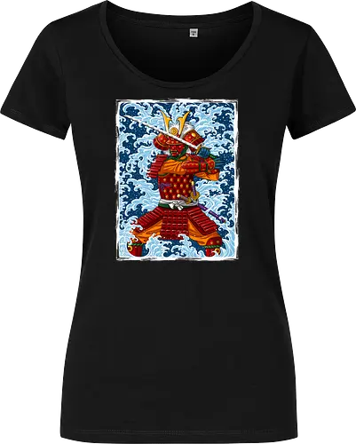 Samurai battling under the Tsunami