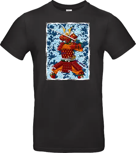 Samurai battling under the Tsunami