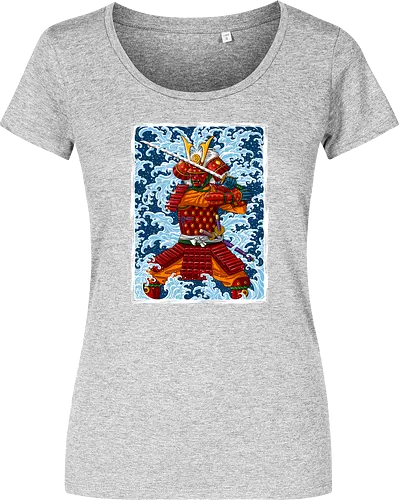 Samurai battling under the Tsunami