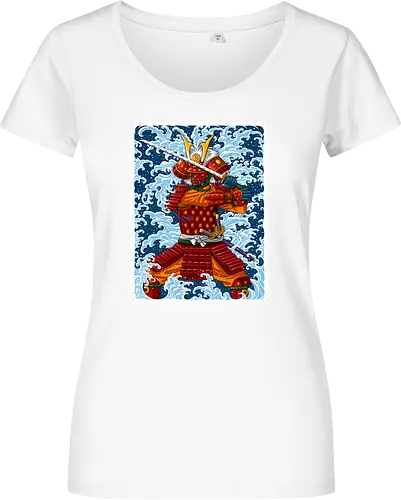 Samurai battling under the Tsunami
