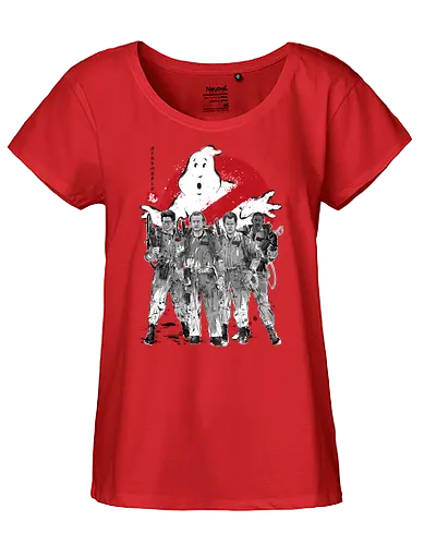 Ghost sumi-e - ghost, buster, hunter, retro, 80s - Fairtrade Girl Shirt