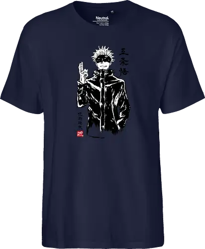 Satoru Gojo sumi-e - jujutsu, kaisen, gojo, anime, manga - Fairtrade T-Shirt