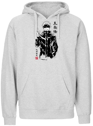 Satoru Gojo sumi-e - jujutsu, kaisen, gojo, anime, manga - Fairtrade Hoodie