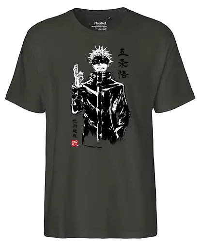 Satoru Gojo sumi-e - jujutsu, kaisen, gojo, anime, manga - Fairtrade T-Shirt