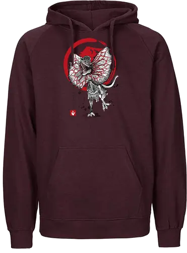 Dilophosaurus sumi e - jurassic, dinosaur - Fairtrade Hoodie