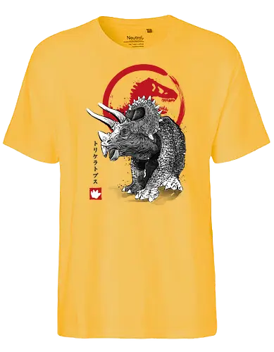 Triceratops sumi e - jurassic, dinosaur - Fairtrade T-Shirt