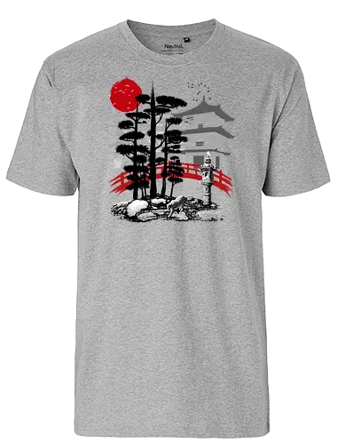 Temple with garden Zen - japan - Fairtrade T-Shirt