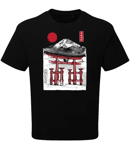 Torii of Itsukushima Shrine sumi e