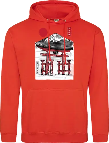 Torii of Itsukushima Shrine sumi e