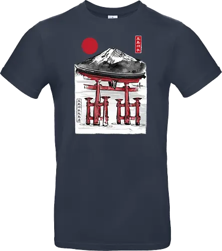 Torii of Itsukushima Shrine sumi e