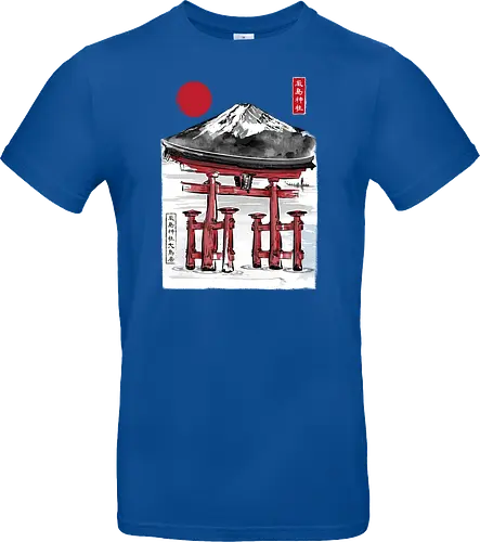 Torii of Itsukushima Shrine sumi e