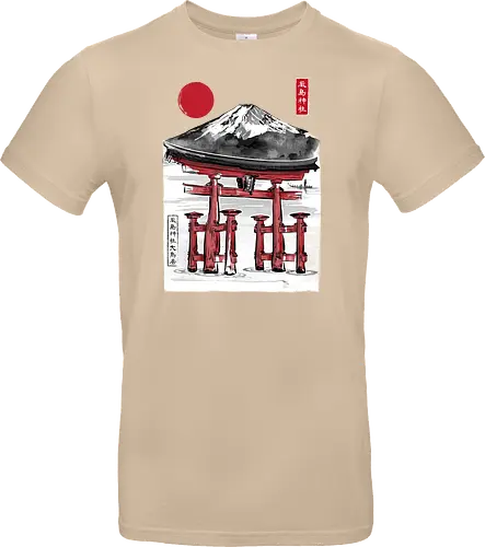 Torii of Itsukushima Shrine sumi e
