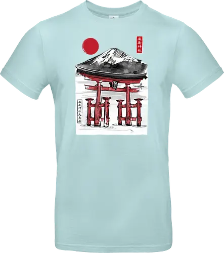 Torii of Itsukushima Shrine sumi e