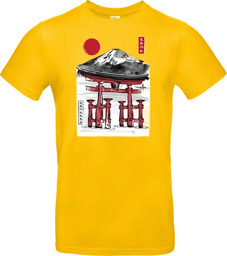 Torii of Itsukushima Shrine sumi e