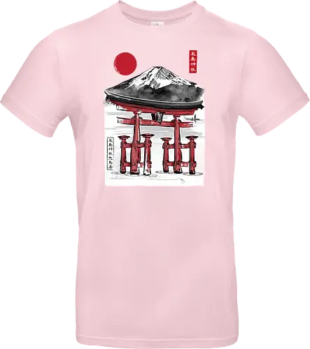 Torii of Itsukushima Shrine sumi e
