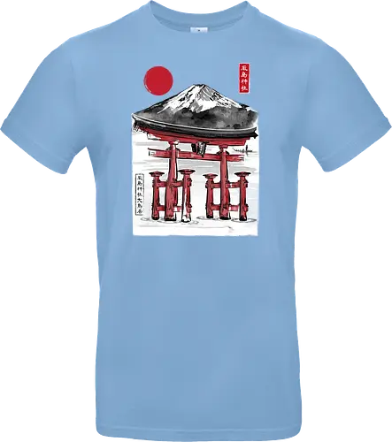 Torii of Itsukushima Shrine sumi e