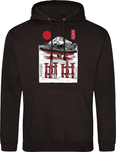 Torii of Itsukushima Shrine sumi e