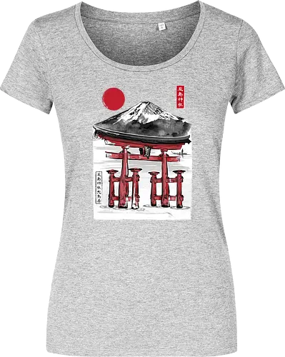 Torii of Itsukushima Shrine sumi e