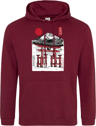 Torii of Itsukushima Shrine sumi e