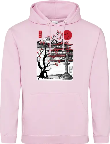 Temple of the Golden Pavilion sumi e - japan, sumi-e, shrine, temple, art - Standard Hoodie