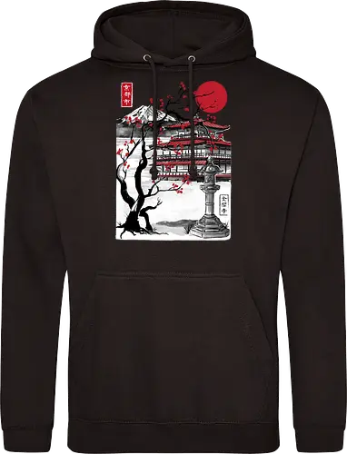 Temple of the Golden Pavilion sumi e - japan, sumi-e, shrine, temple, art - Standard Hoodie