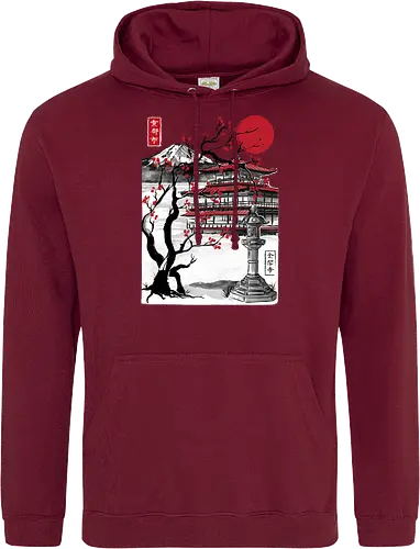 Temple of the Golden Pavilion sumi e - japan, sumi-e, shrine, temple, art - Standard Hoodie