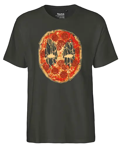 Pizza Face - pizza, gesicht, salami - Fairtrade T-Shirt