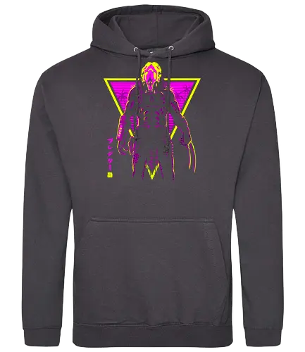 Retro predator - neon, predator, prey, horror - Standard Hoodie