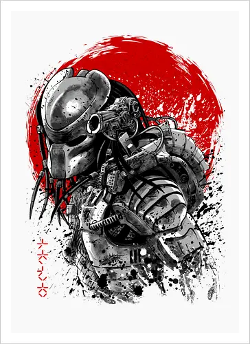 Watercolor Sun ukiyo-e predator