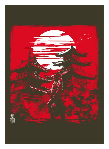 Samurai warrior in feudal Japan