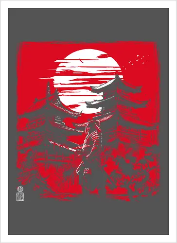 Samurai warrior in feudal Japan