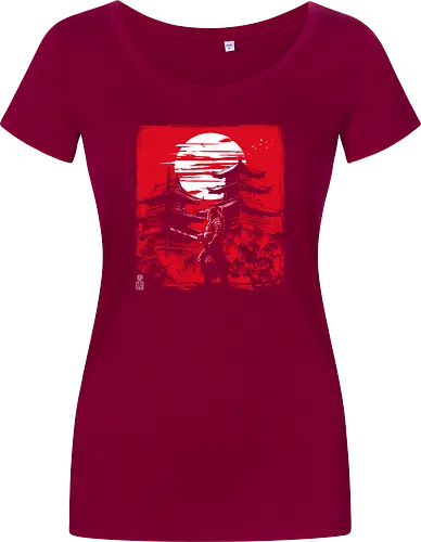 Samurai warrior in feudal Japan - japan, samurai, temple, shrine - Damen T-Shirt