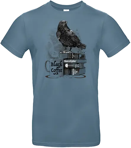 Coffe, raven and Poe - books, animal, rding - Standard T-Shirt