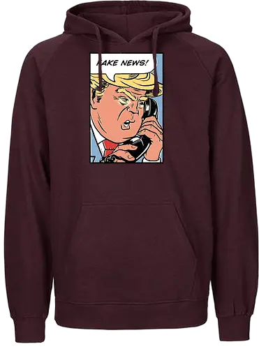 Fake News - donald trump, trump, Fake news, pop art, warhol - Fairtrade Hoodie