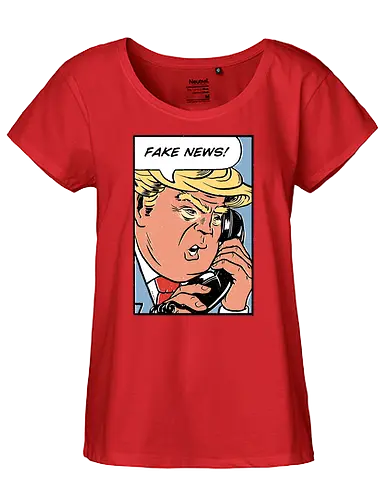 Fake News - donald trump, trump, Fake news, pop art, warhol - Fairtrade Girl Shirt