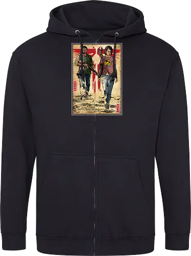 Joel and Ellie woodblock