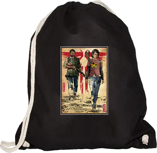 Joel and Ellie woodblock