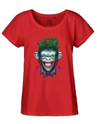 Monkey Business - ape, chimpanzee, schimpanse, clown, horror, joke, mashup - Fairtrade Girl Shirt