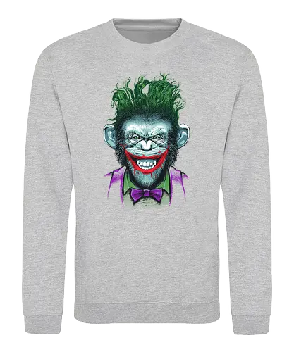 Monkey Business - ape, chimpanzee, schimpanse, clown, horror, joke, mashup - Sweatshirt