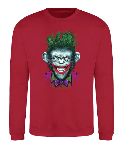 Monkey Business - ape, chimpanzee, schimpanse, clown, horror, joke, mashup - Sweatshirt