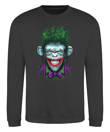 Monkey Business - ape, chimpanzee, schimpanse, clown, horror, joke, mashup - Sweatshirt