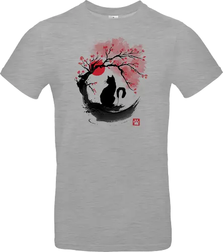Sakura cat sumi e - sakura, hanami, cat, katze - Standard T-Shirt