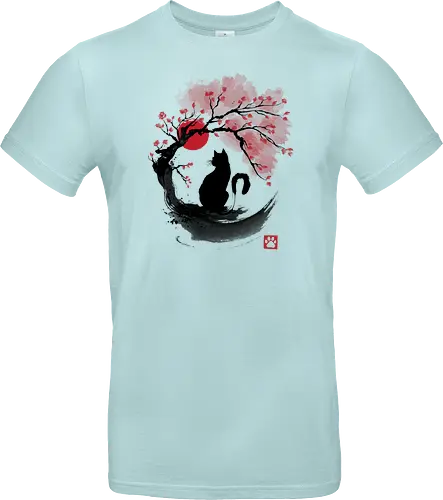 Sakura cat sumi e - sakura, hanami, cat, katze - Standard T-Shirt