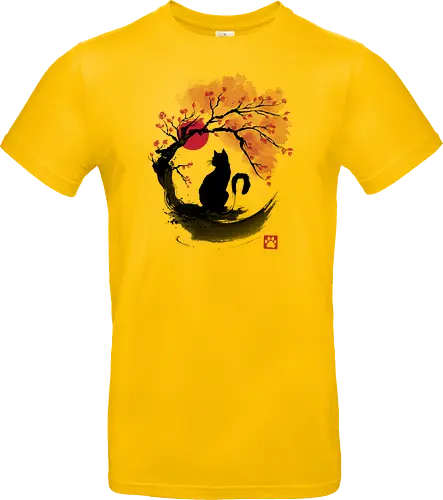 Sakura cat sumi e - sakura, hanami, cat, katze - Standard T-Shirt