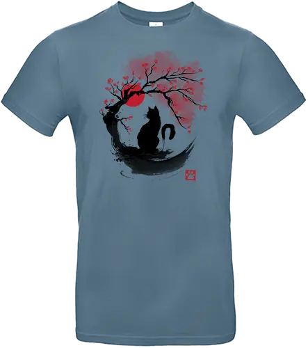 Sakura cat sumi e - sakura, hanami, cat, katze - Standard T-Shirt