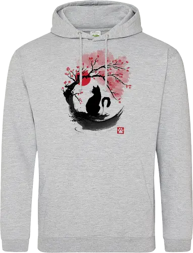 Sakura cat sumi e - sakura, hanami, cat, katze - Standard Hoodie